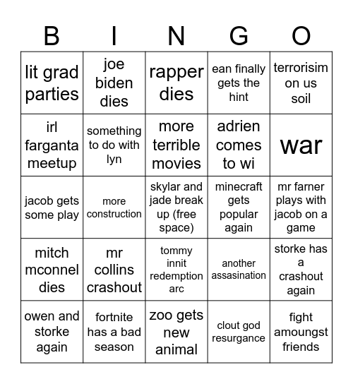 2025 Bingo Card