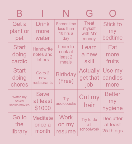 2025 Bingo Card