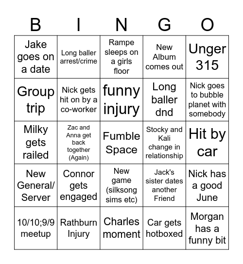 2025 Bingo Card Bingo Card