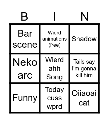 Ai Sonic  bingo Card