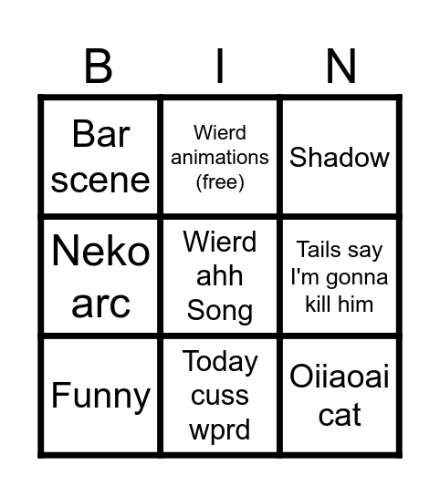 Ai Sonic  bingo Card