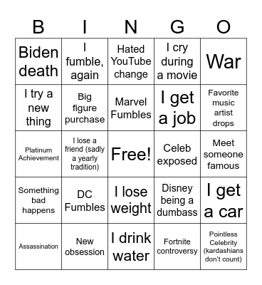 2025 Bingo Card