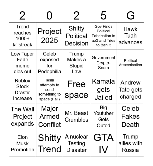 2025 BINGO Card