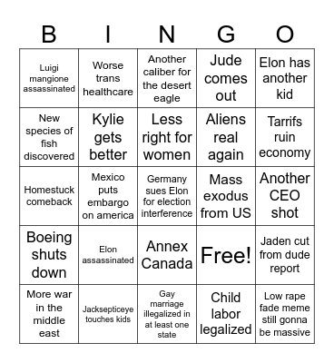 2025 bingo Card