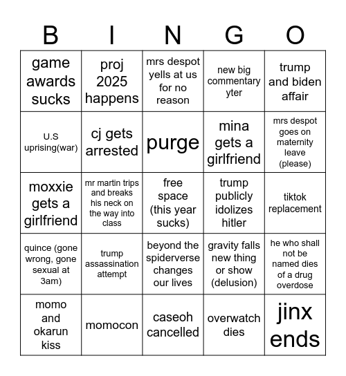 2025 bingo Card