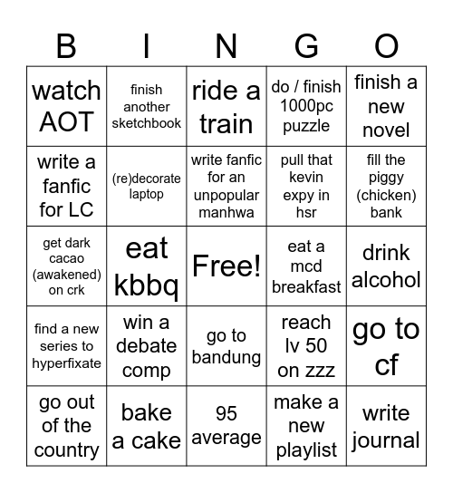 2025 BINGO! Bingo Card