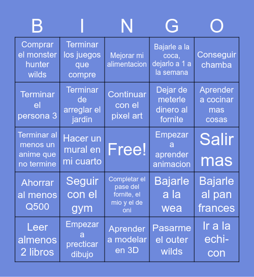 What if 2025 Bingo Card