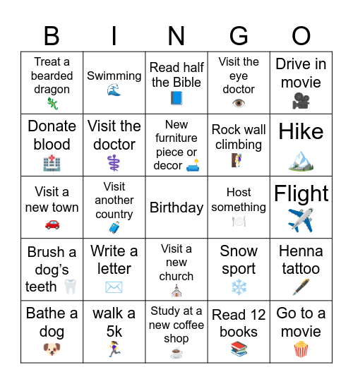 2025 Bingo Card