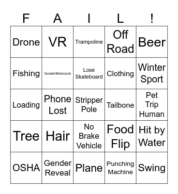 Failarmy Bingo Card