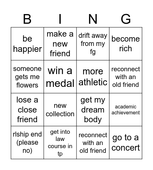 2025!! 🌟 Bingo Card