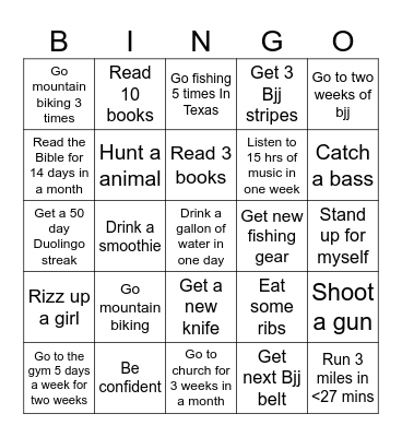 New Year Bingo Card