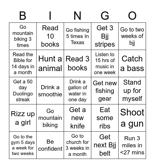 New Year Bingo Card