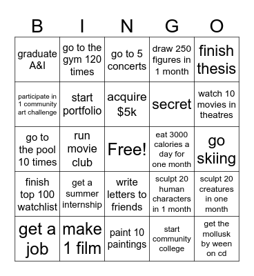 2025 Bingo Card