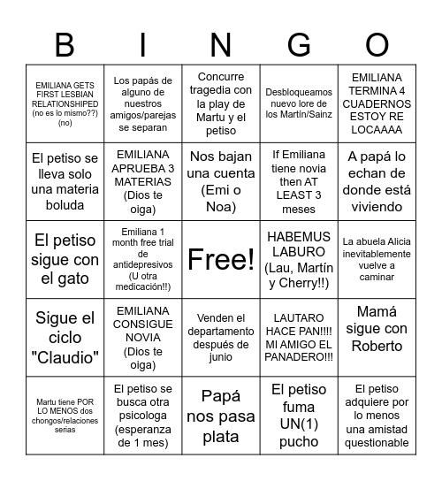 2025 EMI PETISO BINGO Card