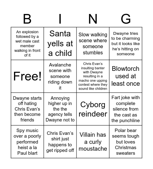 Red One bungo Bingo Card