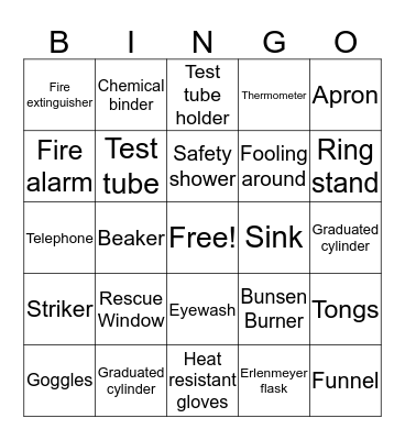 Safety Bingo Card