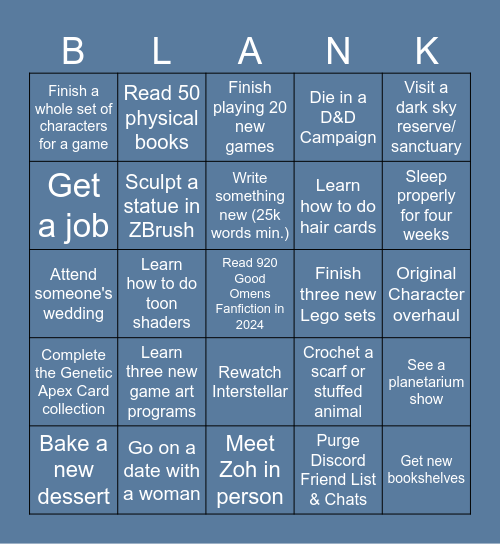 2025 Bingo Card