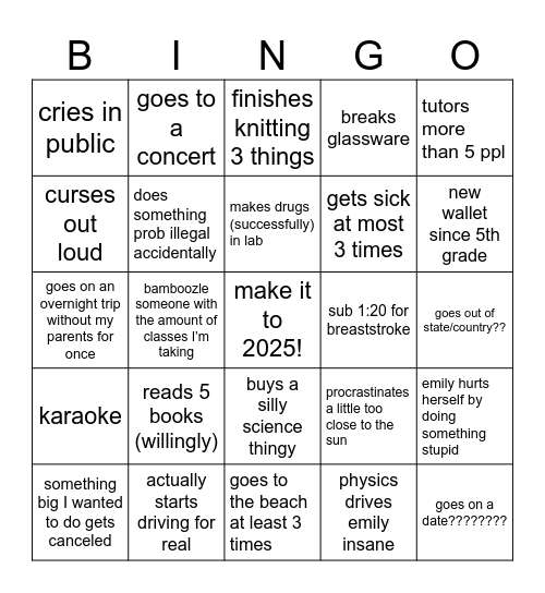 oh boy!! Bingo Card