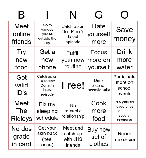 2025 Bingo Card