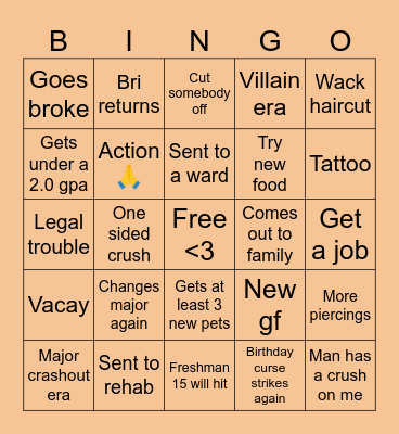 Kate’s 2025 Bingo Card