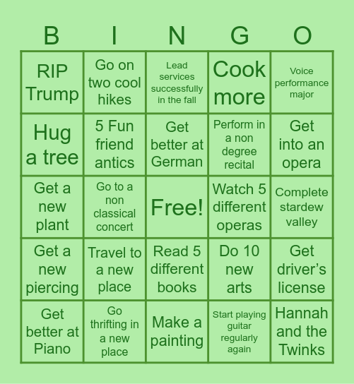 2025 Bingo Card