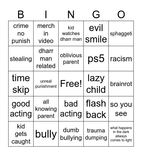 Dharr man autism special Bingo Card