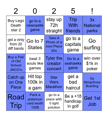 New Year bingo! Bingo Card