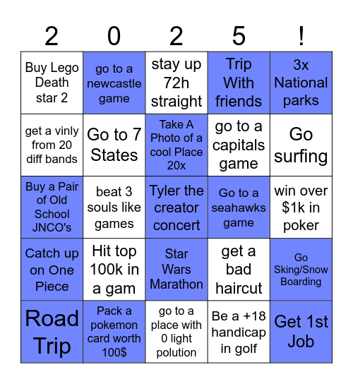 New Year bingo! Bingo Card