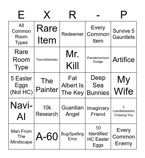 Endless Bingo Card