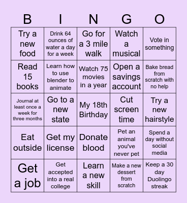 2025 Bingo Card Bingo Card