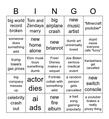 2025 bingo Card