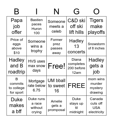 2025 Bingo Card