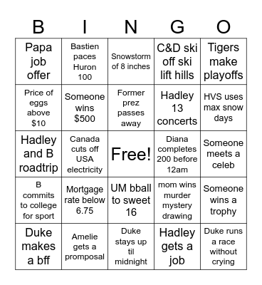 2025 Bingo Card