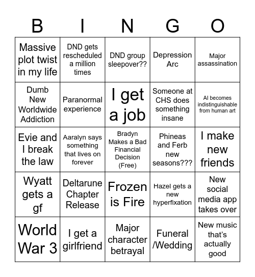 2025 Bingo Card