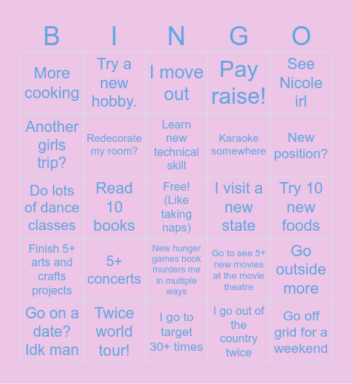 2025 Bingo Card