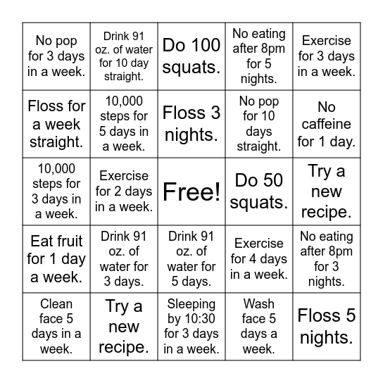 2025 GOALS Bingo Card