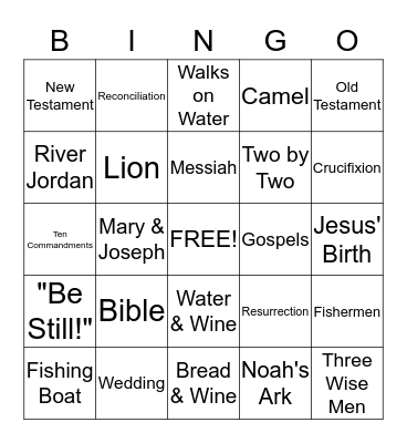 Bible Bingo Card