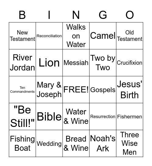 Bible Bingo Card