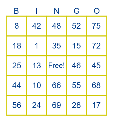 LUCKYLUCKYLUCKYLUCKYLUCKYLUCKY Bingo Card