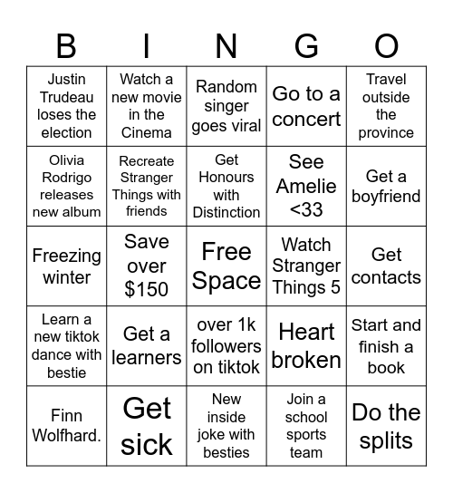 2025 Bingo Card