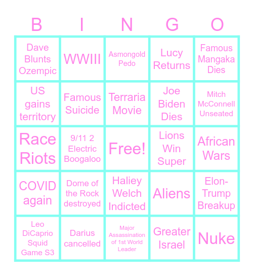 2025 Bingo Card