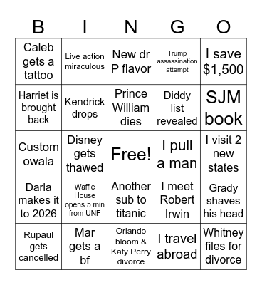 2025 Bingo Card