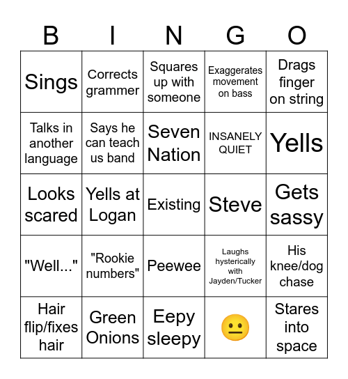 Andy Bingo Card