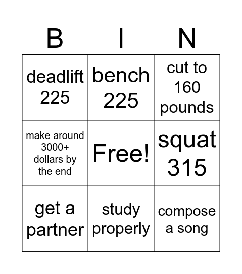 2025 bingo Card
