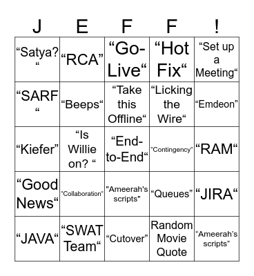 Meeting Bingo Card