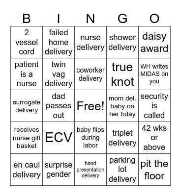 Labor Bingo 2025 Bingo Card