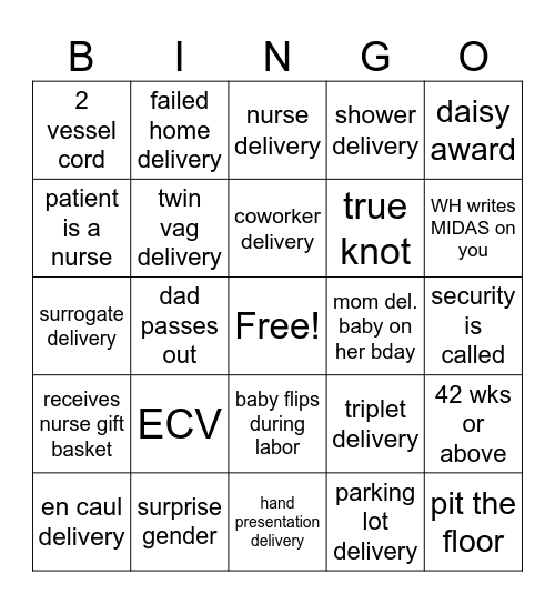 Labor Bingo 2025 Bingo Card