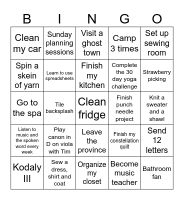 Jordyn's 2025 Bingo Card