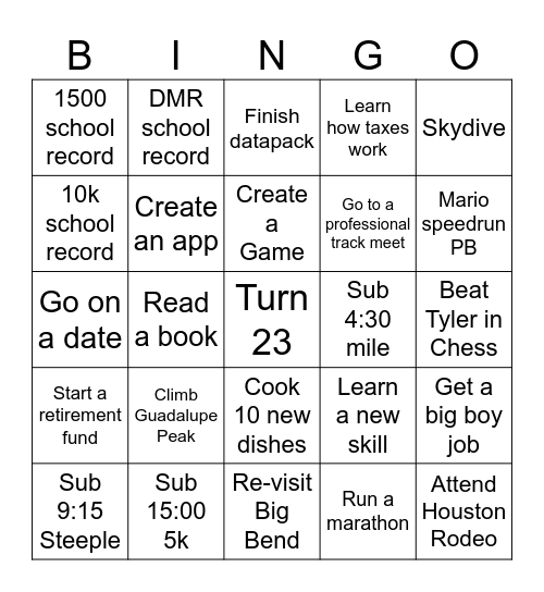 2025 Bingo Card