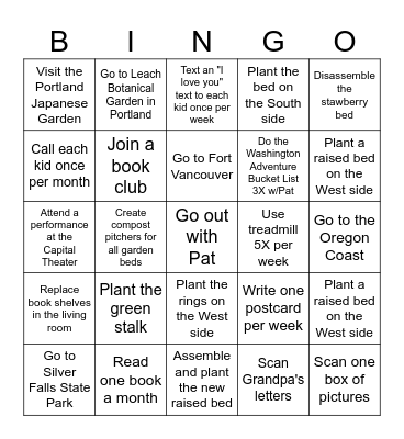 2025 BINGOALS! Bingo Card
